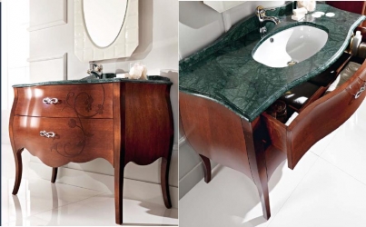 Italian Bathroom Fittings Solid Wood Tulip 123x55x83cm